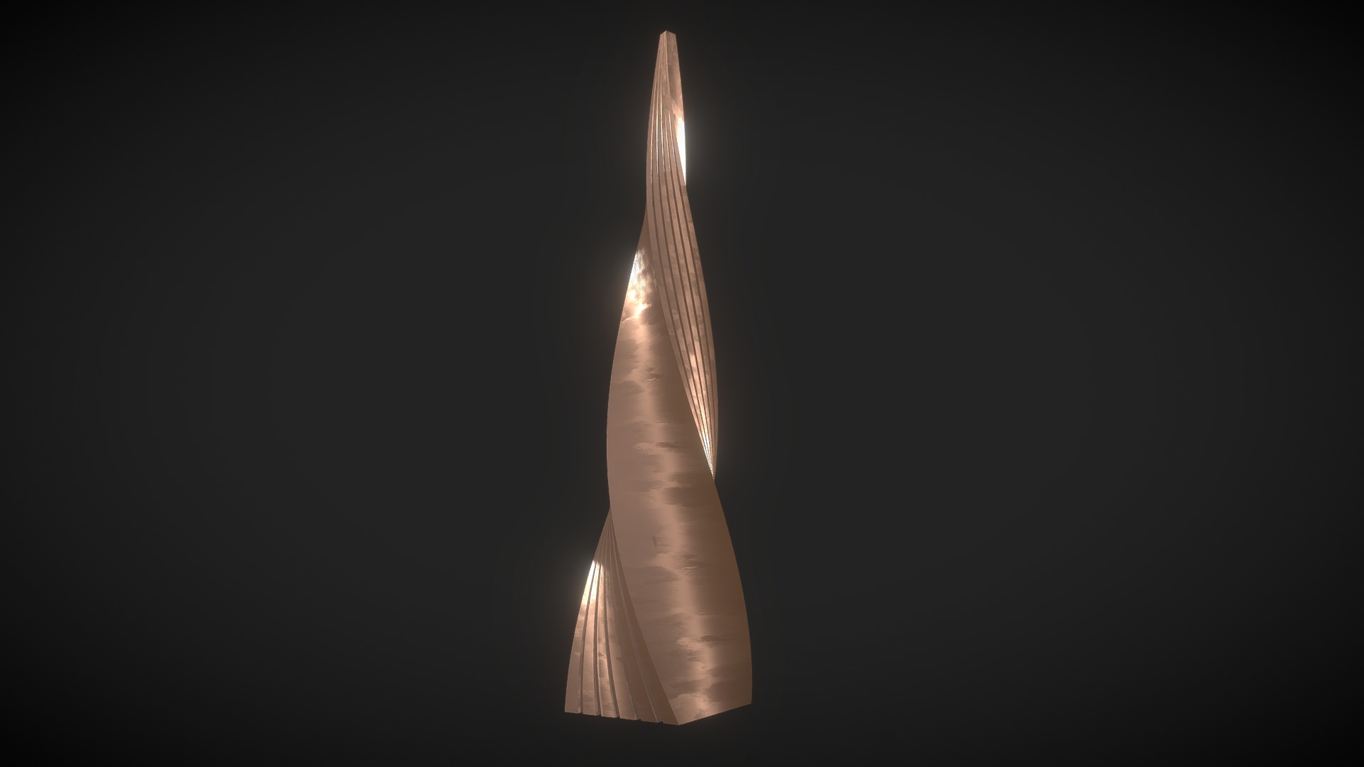 3D model Copper Flakes Tower - This is a 3D model of the Copper Flakes Tower. The 3D model is about a rocket with a flame.