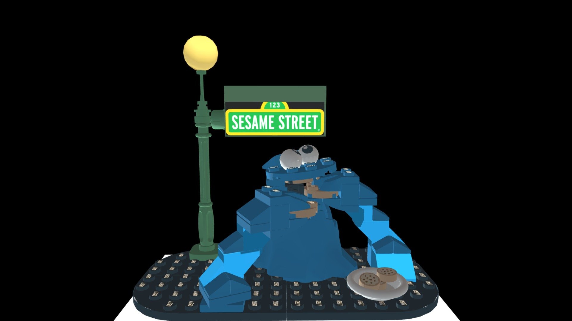 STL file Sesame Street cookie monster Head・3D printable model to