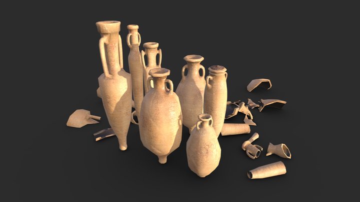 Amphora - Old Terracotta 3D Model