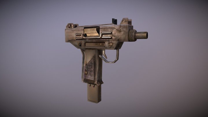 Low Poly Uzi – Modelo 3D gratuito STL