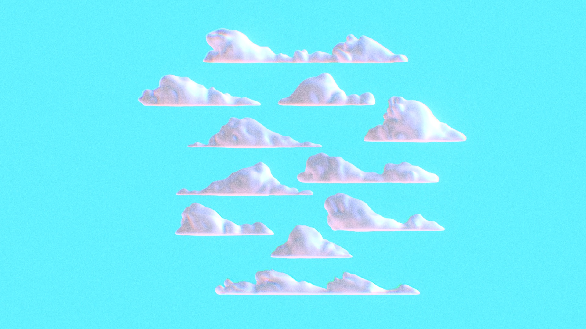 3D model CLOUDS PACK 4 - This is a 3D model of the CLOUDS PACK 4. The 3D model is about a group of white and brown objects.