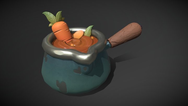Lowpoly cooking pot - stylized asset 3D Model