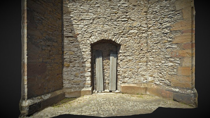 Walls at an old church. 3D Model