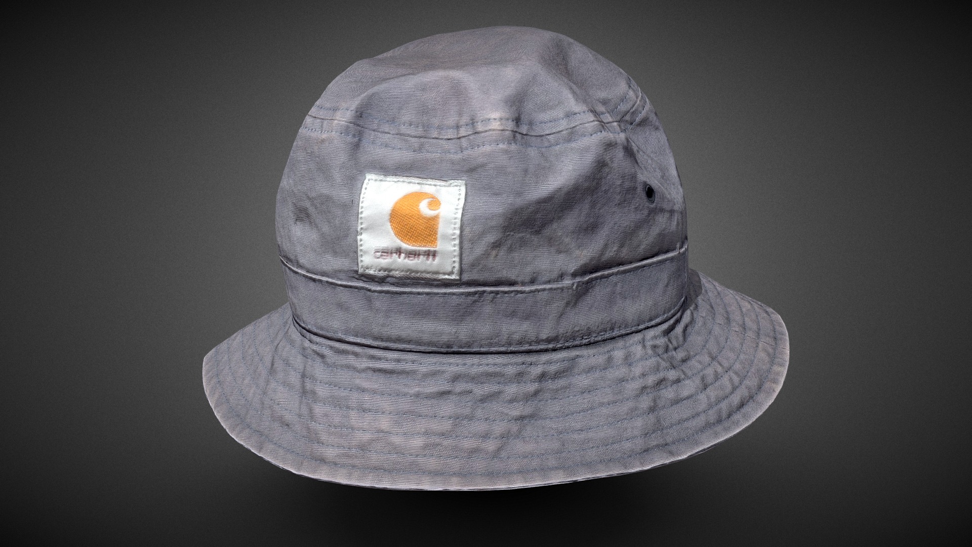 3D model Carhartt Bucket Hat - This is a 3D model of the Carhartt Bucket Hat. The 3D model is about a hat with a label on it.