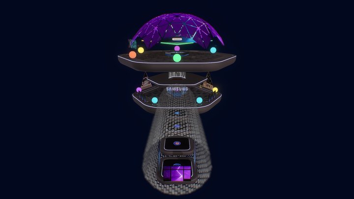"837X Evergreen Hub" | Decentraland Architecture 3D Model
