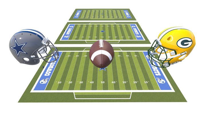American Football Field 3D Model