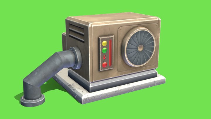 Stylized air conditioner 3D Model