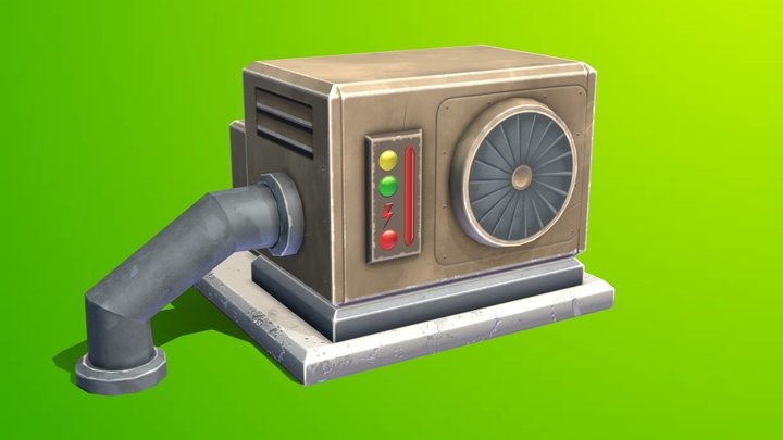 Stylized air conditioner 3D Model