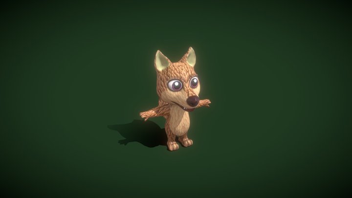 Cartoon Red Wolf Rigged 3D Model 3D Model