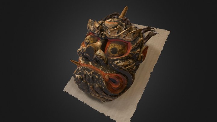 国宝朝光寺 鬼踊り　黒鬼面 3D Model