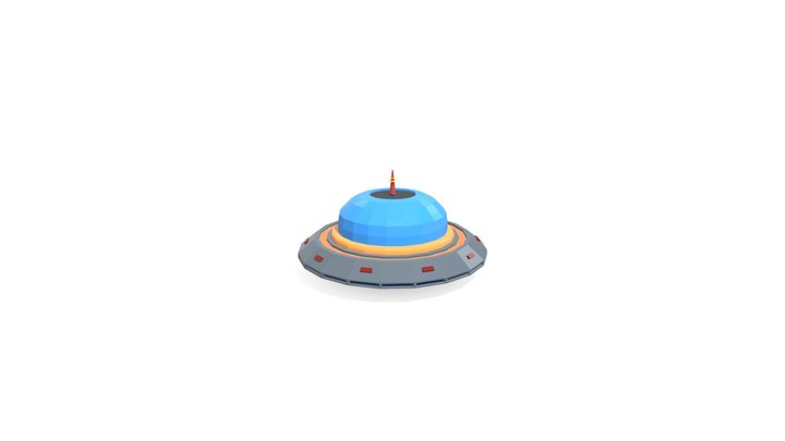 UFO Low Poly 3D Model