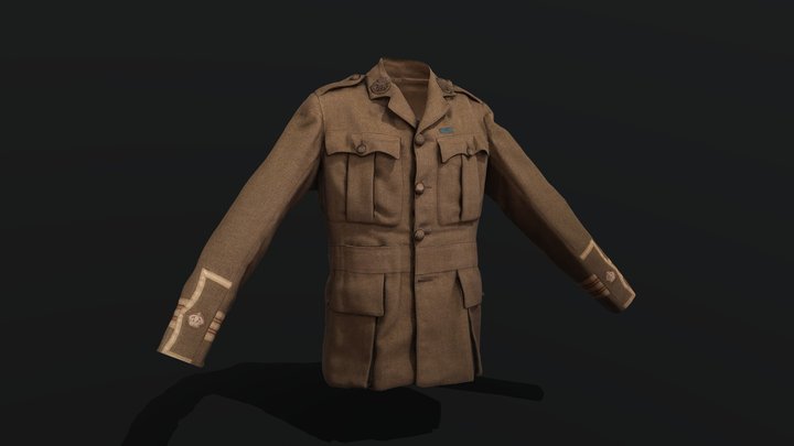 WWI Officers Service Jacket 3D Model