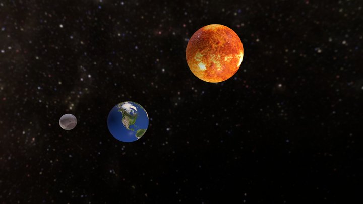 Sole Terra Luna 3D Model