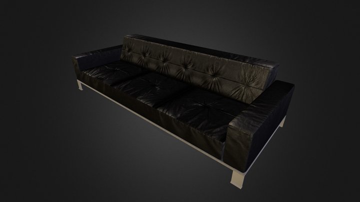 Black Modern Couch 3D Model