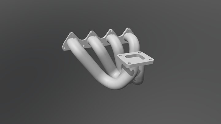 B Series Turbo Exhaust Manifold 3D Model