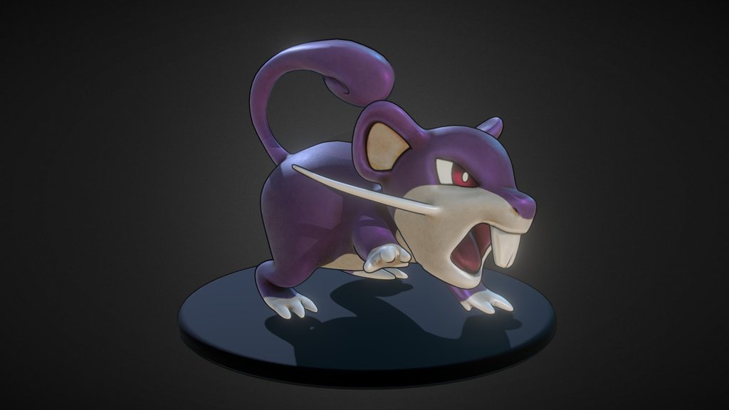 Rattata Pokemon 3D Model.