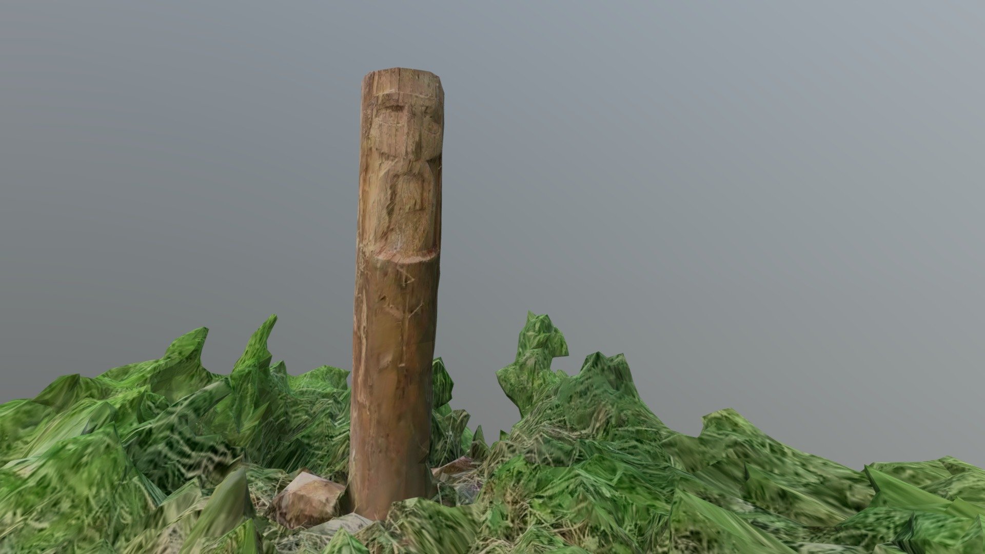 Russian totem. Mythological wooden sculpture