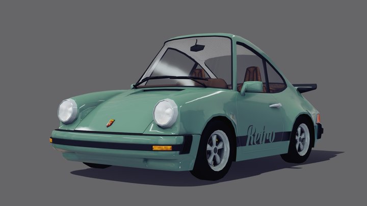 Cartoon Sports Car 3D Model