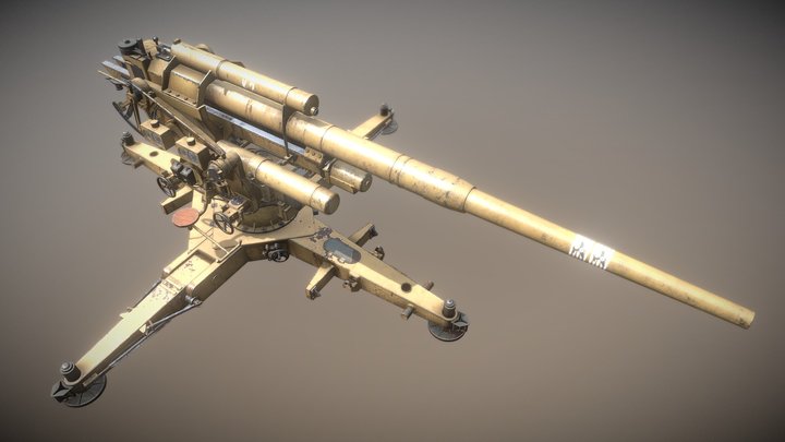 88mm Flak Canon 3D Model