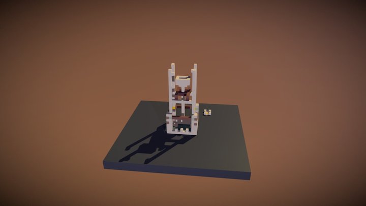 Torch Tower Voxel 3D Model