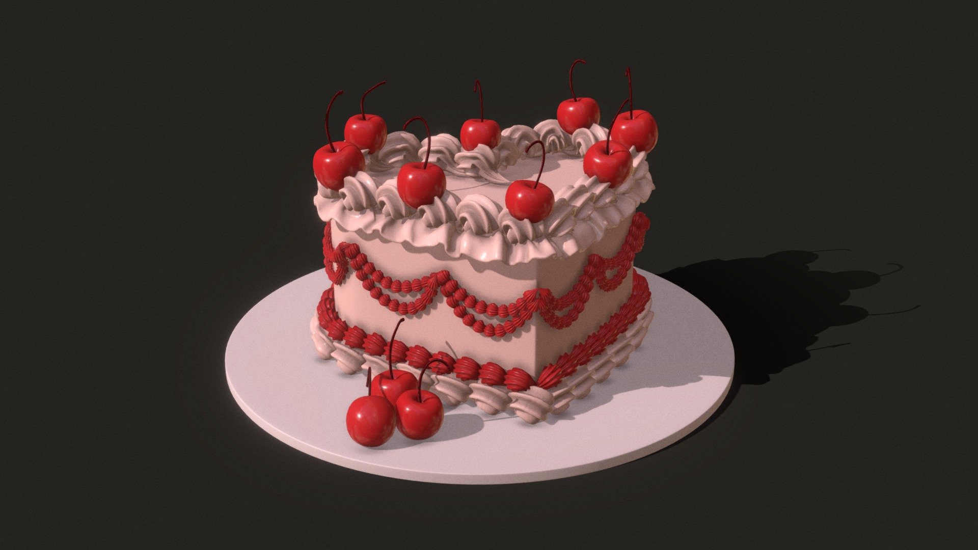 Strawberry Cake  Download Free 3D model by Artex112 Artex112 863b112