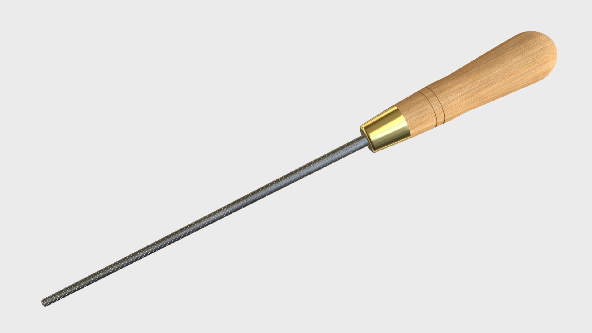 3D model Round rasp - This is a 3D model of the Round rasp. The 3D model is about a wooden sword with a wooden handle.