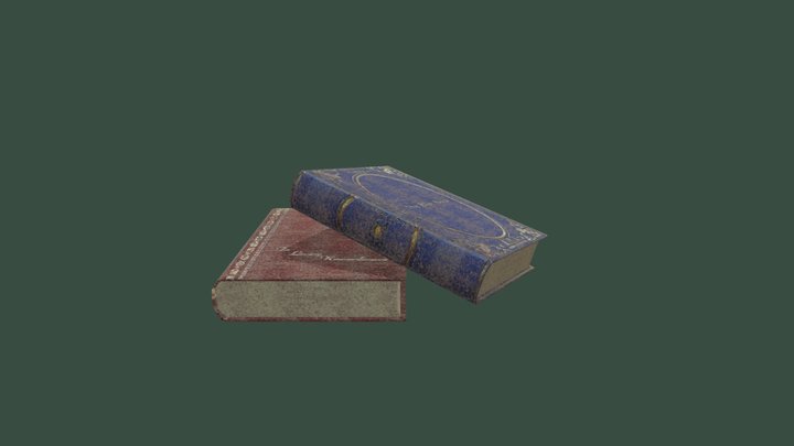 blue and red book 3D Model