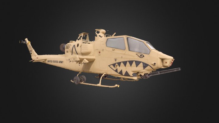 Bell AH-1F Cobra Helicopter Scan 3D Model