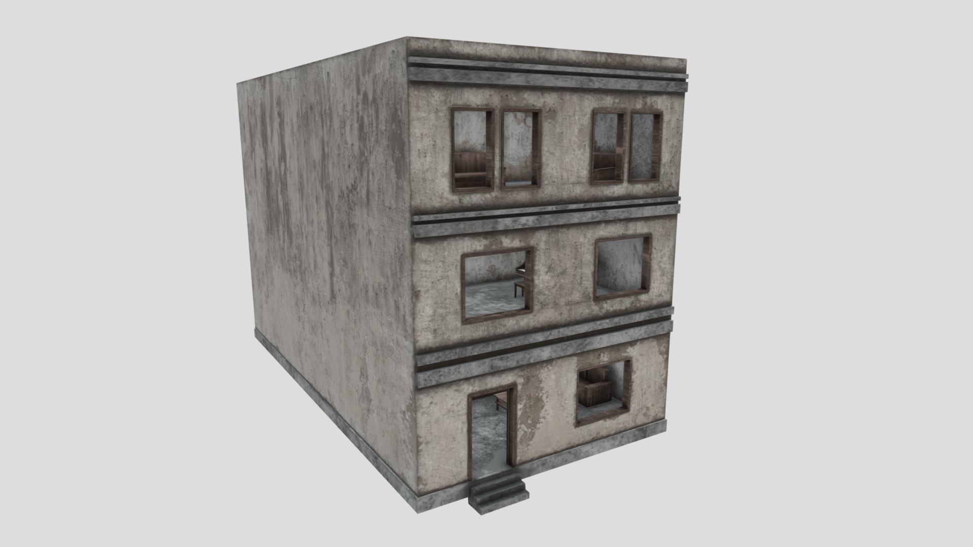 3D model House 05 - This is a 3D model of the House 05. The 3D model is about a grey stone tower.