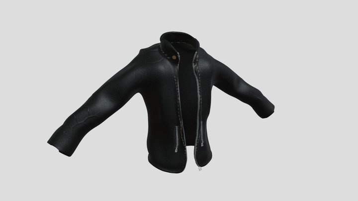 Black Leather Jacket 3D Model