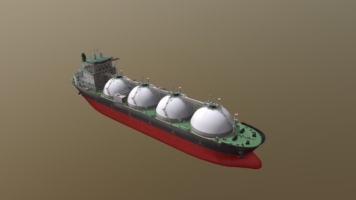 Gas Carrier Ship 3D Model