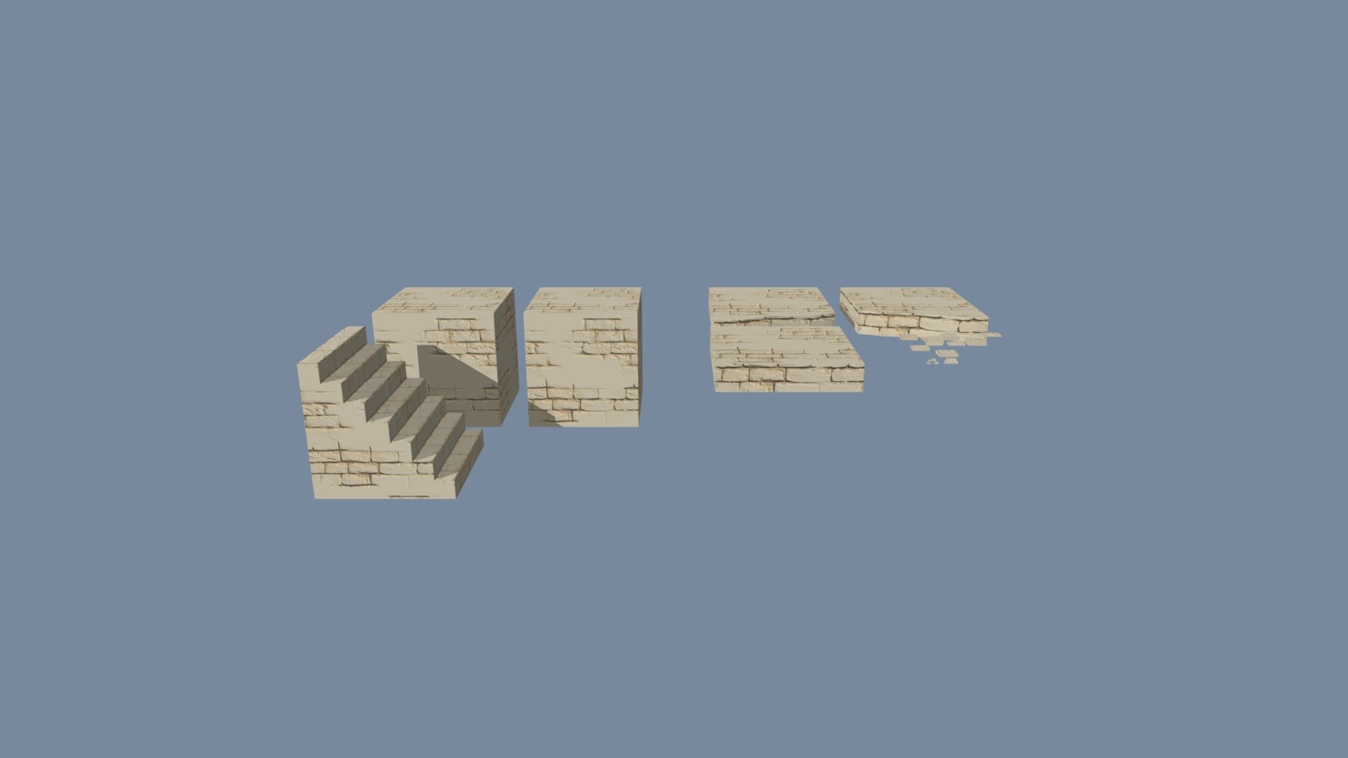 Temple Environment - Brick Floor Blocks — Sketchfab embed 3D viewer