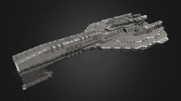 Keldabe Class Battleship 3D Model