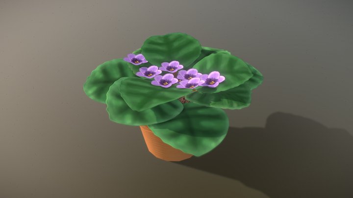 African Violet Pot 3D Model