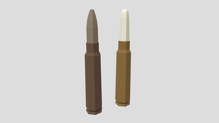 Low-Poly 7.65x53mm (WW2 Project) 3D Model
