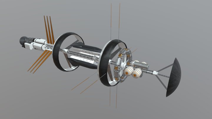 Near-Future Starship 3D Model