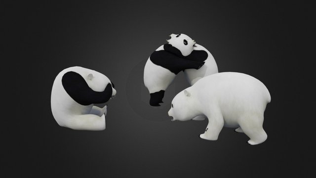 Pandas Adultes WuGu 3D Model