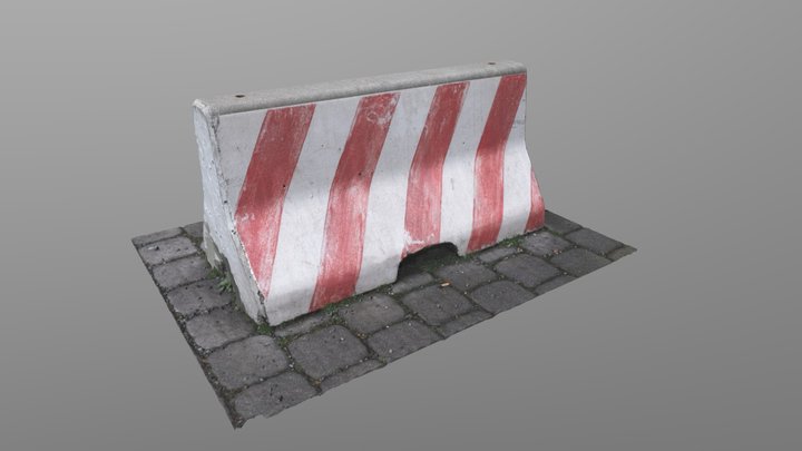 Jersey road barrier no.1 (Free Photoscan) 3D Model