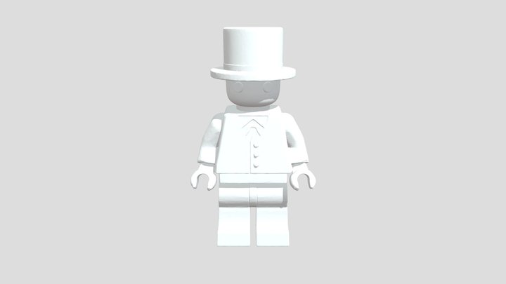 Monochrome Minifigure 3D Model