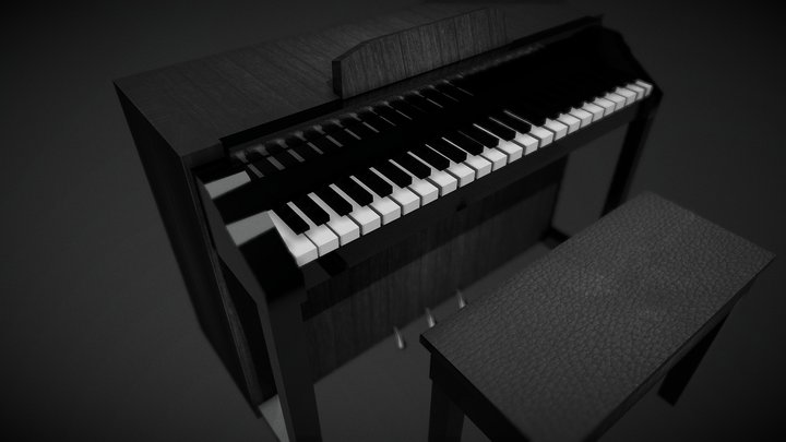 Black Wood Digital Piano 3D Model
