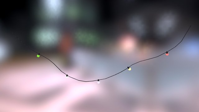 Small Hanging Fairy Lights 3D Model