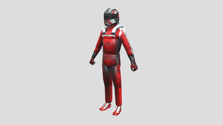 Race Car Driver - Low Poly 3D Model