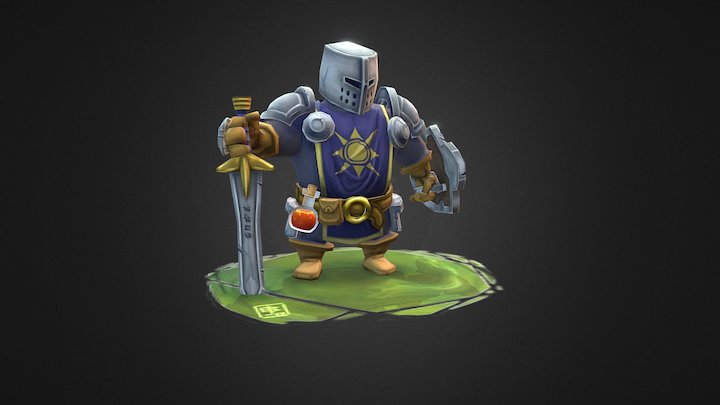 Handpainted Knight 3D Model