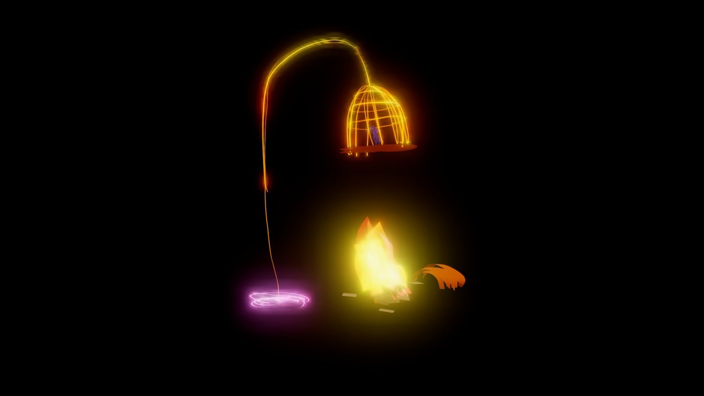Tilt Brush - Bird Cage over Fire