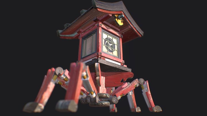 Japanese crab Lantern Robot (toro) 3D Model
