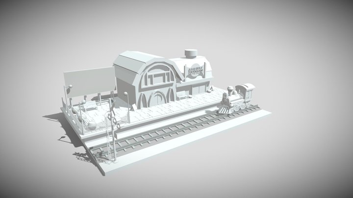 Railway station 3D Model