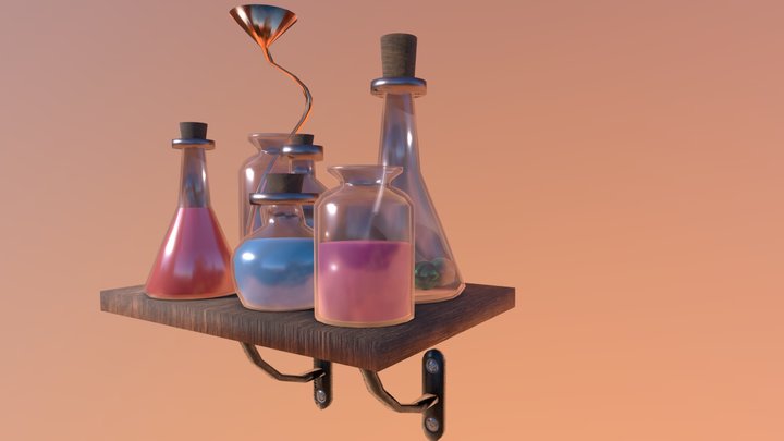 Alchemist's shelf 3D Model