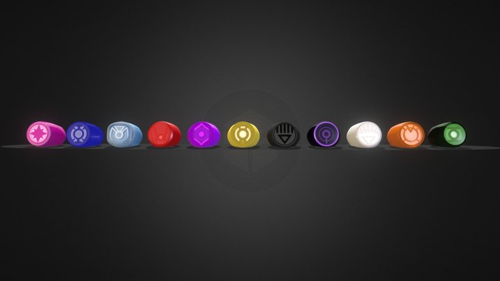 Lantern Corps Rings 3D Model