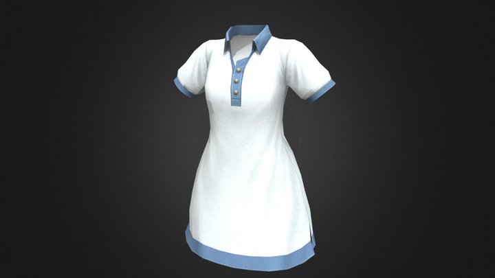 Casual Uniform Dress Shirt 3D Model