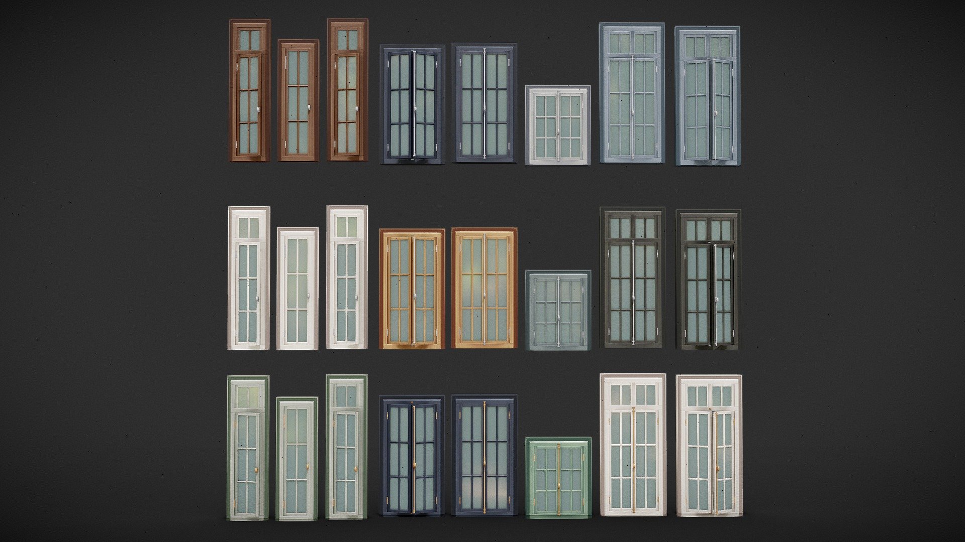 A Collection of 3D Window in Rectangle Styles - Buy Royalty Free 3D ...